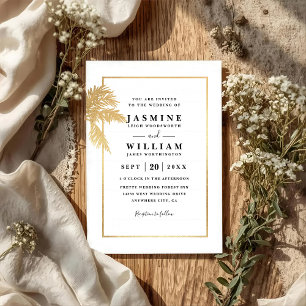 Invitation Arbres Palmiers Classiques Mariage Moderne Élégant