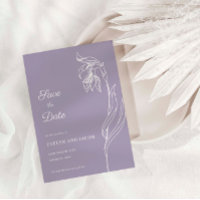 Arc à fleurs Line Art Lavender Enregistrer la date