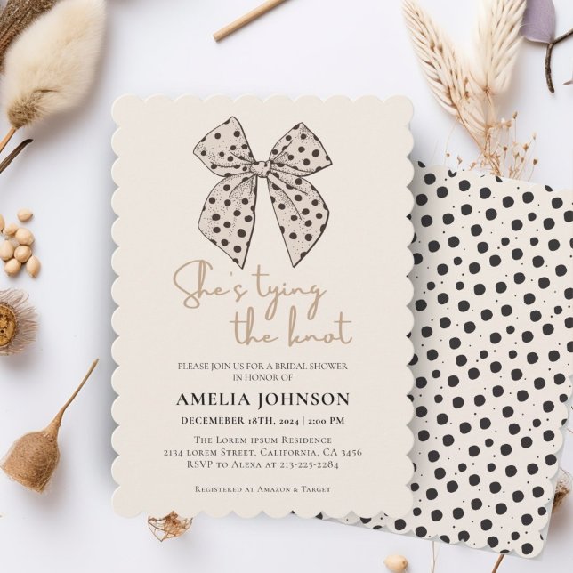 Invitation Arc beige Elle noue la Fête des mariées (Créateur téléchargé)