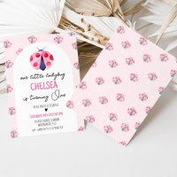 Arc blanc moderne Pink Ladybug 1er anniversaire