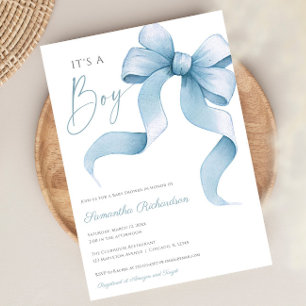Invitation Arc bleu aquarelle C'est un baby shower garçon