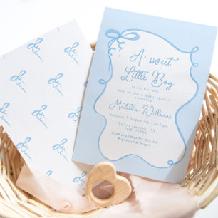 Invitation Arc bleu oh garçon dainty baby shower arc