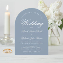 Arc bleu poussiéreux Mariage de calligraphie simpl