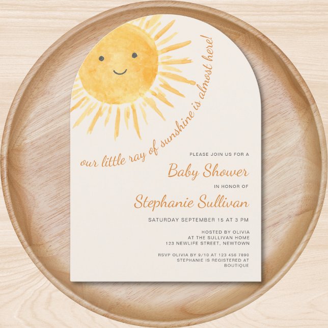 Invitation Arc de Baby shower solaire neutre pour le genre Su (Créateur téléchargé)
