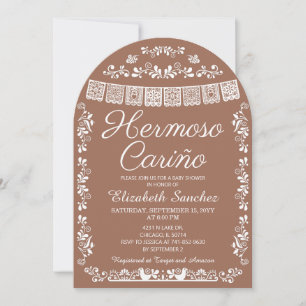 Invitation Arc de Baby Shower Terracotta Hermoso Cariño