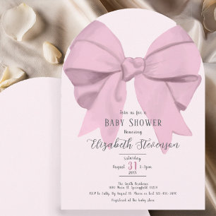 Invitation Arc de cercle élégant rose pour Baby Shower fille