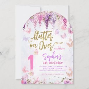 Invitation Arc de fête d'anniversaire pour enfants papillon e