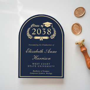 Invitation Arc de fête de fin d'études universitaires en bleu