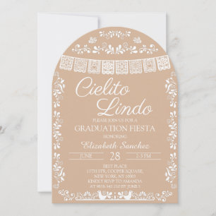 Invitation Arc de Fête de Remise de Diplôme Beige Cielito Lin