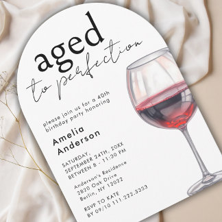 Invitation Arc de fête du 40e anniversaire du vin de la perfe