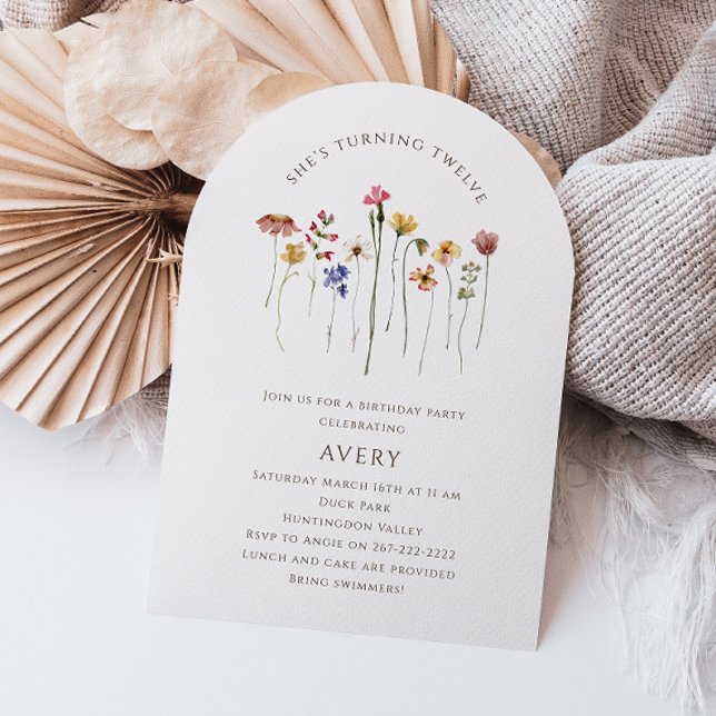 Invitation Arc de fête du Douzième anniversaire du Fleur sauv (Créateur téléchargé)