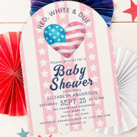 Arc de fête prénatale pour bébé fille Rouge Blanc