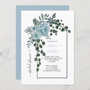 Invitation Arc de fleurs bleu foncé mariage douche nuptiale