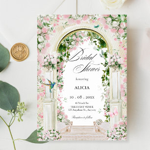 Invitation Arc de jardin fleuri esthétique douche nuptiale