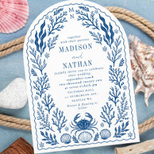 Arc de mariage bleu coquille de crabe nautique océ