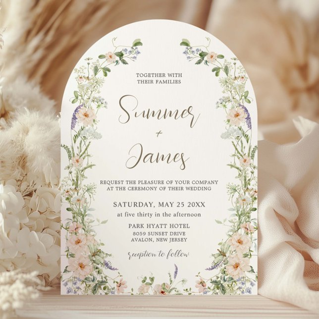 Invitation Arc de Mariage floral délicieux Fleur sauvage Past (Créateur téléchargé)