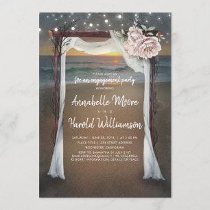 Invitation Arc de plage   Sea Sunset Engagement Party