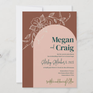 Invitation Arc De Terracotta Floral Boho Mariage Rustique Inv