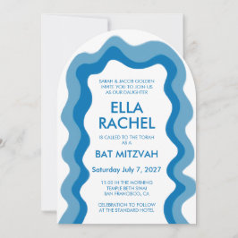 Invitation Arc de trame moderne personnalisé QR Bar Bat mitzv