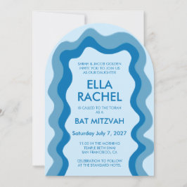 Invitation Arc de trame moderne personnalisé QR Bar Bat mitzv