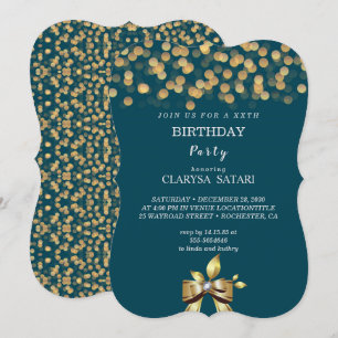 Invitation Arc d'or frais et frais simple fête d'anniversaire