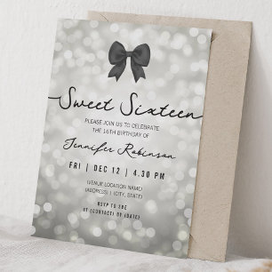 Invitation Arc ÉléGant & Lumières Sweet Seize Argent 