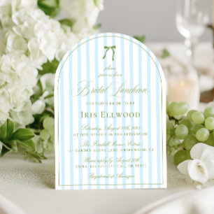 Invitation Arc Élégant Sage Vert et Bleu pour Luncheon de Mar