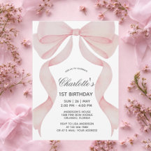 Invitation Arc en ciel 1er anniversaire fille Prem