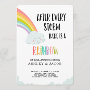 Invitation Arc en ciel après une perte Baby shower neutre