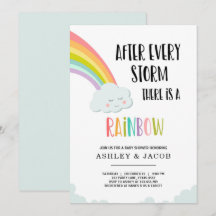 Arc en ciel après une perte garçon Baby shower Inv