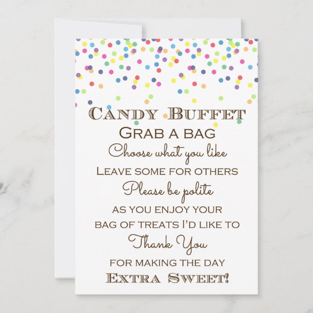 Invitation Arc en ciel Bébé Sprinted Table Sign Size 5x7" (Devant)