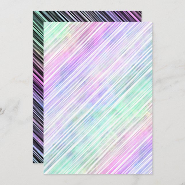 Invitation arc-en-ciel contours rayés : (Devant / Derrière)