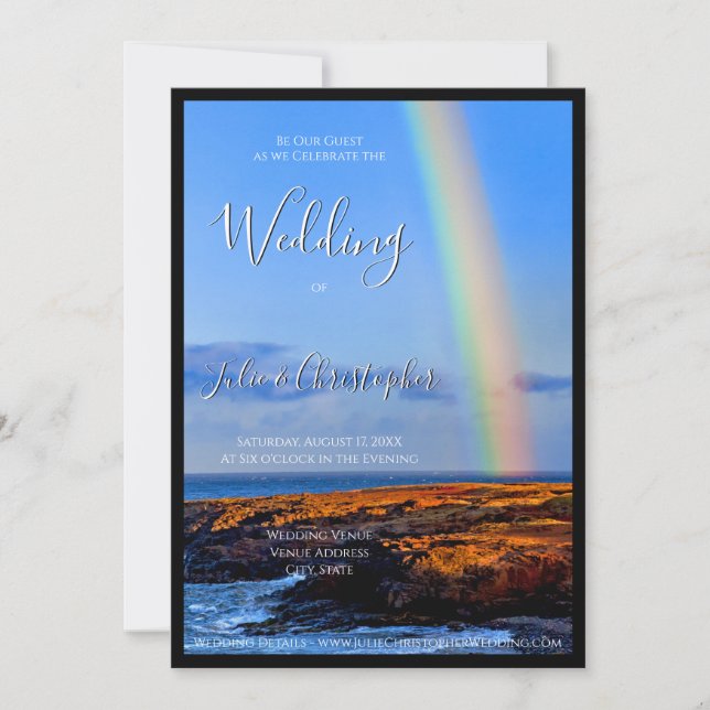 Invitation Arc en ciel d'amour et de bonheur, Mariage (Devant)