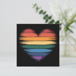 Invitation Arc-en-ciel de fierté Impression de cœur LGBT Fier
