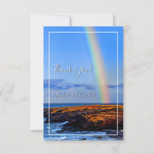 Invitation Arc en ciel, Espoir & Bonheur, Merci Mariage (Devant)
