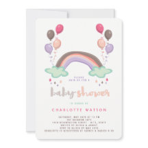 Arc en ciel et ballons mignon Baby shower Whimsica