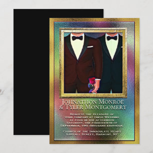 Invitation Arc-en-ciel et mariage gai