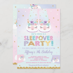 Invitation Arc-en-ciel Llama Slepov, fête d'anniversaire