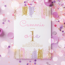 Arc-en-ciel rose et or 1er anniversaire