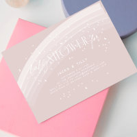Arc en ciel rose moderne et étoiles Baby shower bl