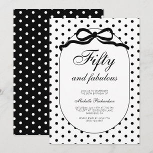 Invitation Arc en polka pour un 50e anniversaire fabuleux