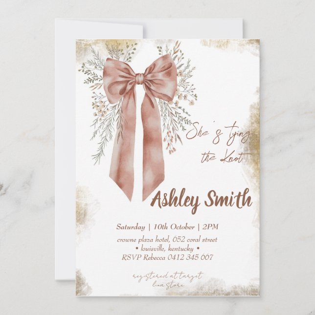 Invitation Arc fleur sauvage attachant la douche nuptiale du  (Devant)