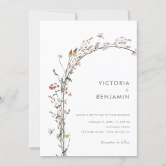 Invitation Arc Fleur sauvage chic minimaliste simple moderne 