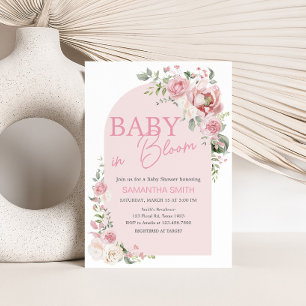 Invitation Arc floral bébé dans le Baby shower en fleur