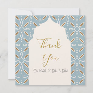 Invitation Arc floral bleu poussiéreux mariage indien
