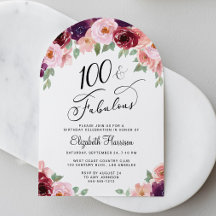 Arc floral élégant pour une fête de 100e anniversa