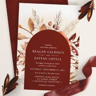 Invitation Arc Floral en Terre Cuite Mariage Herbe des Pampas