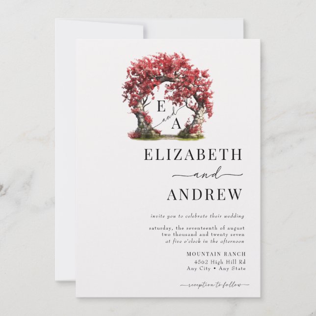 Invitation Arc floral | Mariage d'arborescence (Devant)