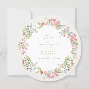 Invitation Arc floral rond QR CODE site mariage RSVP