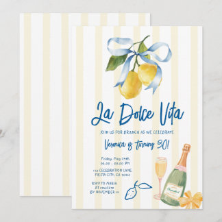 Invitation Arc La Dolce Vita 30e Anniversaire Citron Fête d'A